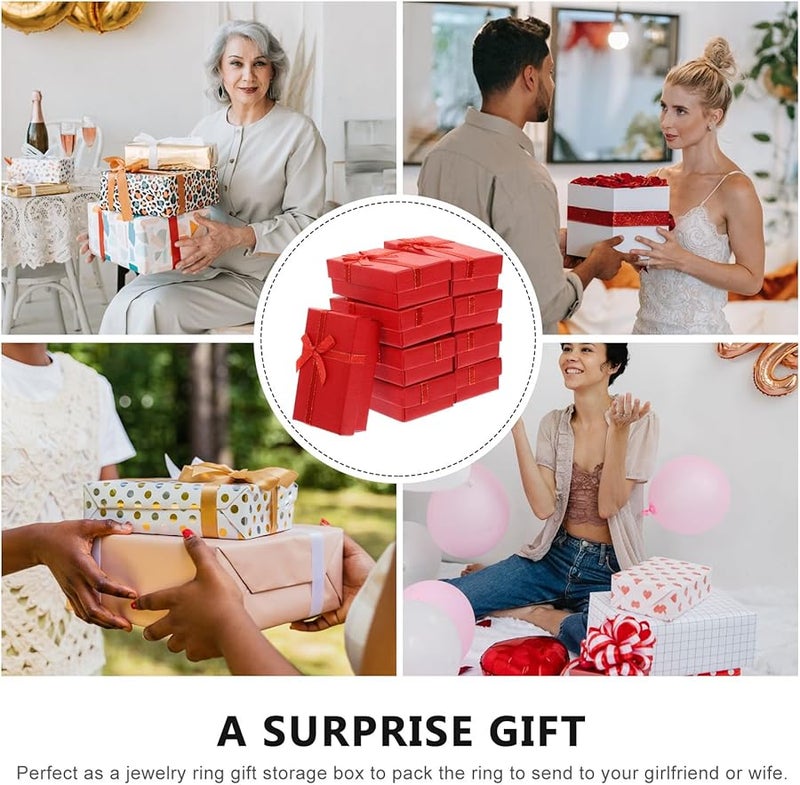 24Pcs Red Small Jewelry Box Organizer Case For Rings Earrings Necklaces Travel Storage - Image 3